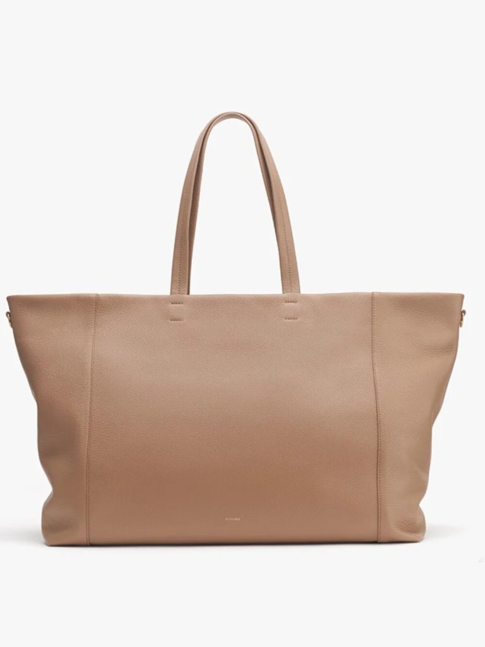 Cuyana Easy Overnighter Bag in Cappuccino + Wide Adjustable Strap
